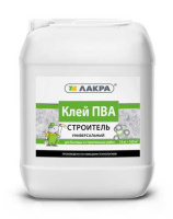 0007840 Клей ПВА Лакра универсальный Строитель (канистра) 10кг Л-С