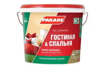 0005859 Краска акрил. PARADE W2 Гостиная & Спальня Бел. мат. 5л Россия