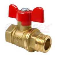 Кран шаровой латунный VALFEX ВН/НР ручка-бабочка, 1'' (48/12)