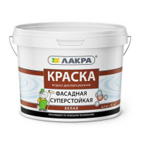 8306492 Краска акриловая фасадная суперстойкая Лакра белоснежная 6,5кг (0007548)