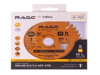 Диск пильный Universal 190 мм (7 1/2”) Z40 посадка 30+20/16 RAGE (594233)