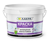 8306476 Краска интерьерная латексная  влагостойкая Лакра белоснежная 3кг (0007517)