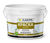 8306485 Краска моющаяся латексная Лакра белоснежная 3кг (0007521)