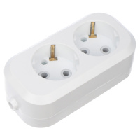 11-8702 Колодка 2 гнезда с заземлением REXANT