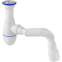 B120 Сифон для кухни 1.1/2" х 40 (литой нерж. вып) с унив. г. т. 40х40/50 Unicorn