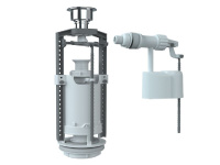 Комплект арматуры клапан спускной и наполнительный с боковой подводкой (кнопка хром) SM-B/H