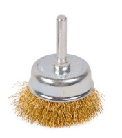 2302081 Щетка-крацовка чашечная, латун. витая проволока, для дрели, 50мм