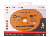 Диск пильный Universal 255мм (10”) Z60 посадка 30+25,4/20/16 RAGE  (594239)