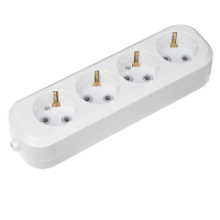 11-8707 Колодка 4 гнезда c заземлением REXANT