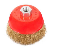 2302022 Щетка-крацовка чашечная, для УШМ, латун. витая проволока, 100мм