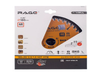 Диск пильный Universal 185мм (7 1/4”) 40Z посадка 30+20/16 RAGE (594245)