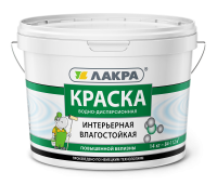 8306465 Краска акриловая интерьерная влагостойкая Лакра белоснежная 14кг (0007492)