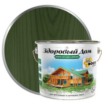 9592384 Деревозащитное средство Здоровый Дом 2в1 Еловая зелень 2,7л (0007014)
