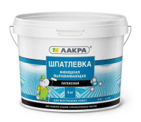 0008047 Шпатлевка латексная финишная выравнивающая Лакра для гипсокартона 9кг Россия