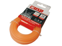 Леска для триммера, с нейлоновым сердечником, длина 15м, профиль- квадрат, d-2.4мм (78155) упак 15шт