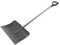 Лопата для снега, полотно 450х330 мм, алюминиевый черенок, диаметр 32 мм, с ручкой (68105-3)