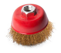 2302021 Щетка-крацовка чашечная, для УШМ, латун. витая проволока, 75мм