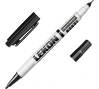 Маркер LEKON DUO перманентный двухсторонний цвет: черный (упак. 12шт)