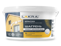 9593087 Краска декоративная рельефная ЛАКРА ШАГРЕНЬ белый 15 кг