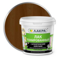0007570 Лак в/д тонированный Лакра Орех 0,9кг Л-С