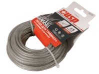 Леска для триммера со стальным сердечником, длина 15 м, профиль - круг, d- 3.0 мм (78235) упак 12шт