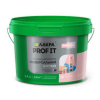 0008118 Эмаль универсальная Лакра PROF IT ВД матовая база А 2,4 кг