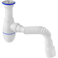 B120 Сифон для кухни 1.1/2" х 40 (литой нерж. вып) с унив. г. т. 40х40/50 Unicorn