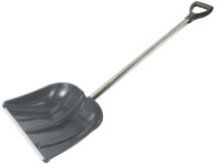 Лопата для снега, полотно 410х420 мм, алюминиевый черенок, диаметр 32 мм, с ручкой (68103-3)