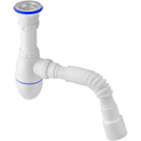 B220 Сифон для кухни 1.1/2" х 40 (нерж. вып.) унив. г. т. 40х40/50 Unicorn