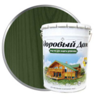9592386 Деревозащитное средство Здоровый Дом 2в1 Еловая зелень 20л (0007013)