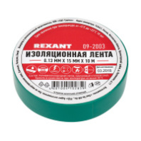 KR-09-2003 Изолента ПВХ 0,13х15 мм, 10 м, зеленая KRANZ, упаковка 10 роликов