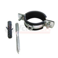 Хомут (РМ) оцинк.с резин. уплотнением VALFEX 2 1/2" (75-80) (в компл. шпилька М8*80 и дюбель) Россия